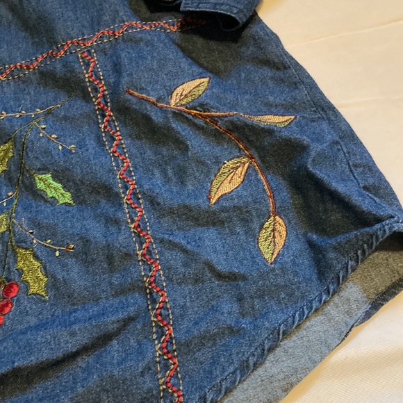 Bobbie Brooks holiday button down shirt size L12/14 - Picture 3 of 8